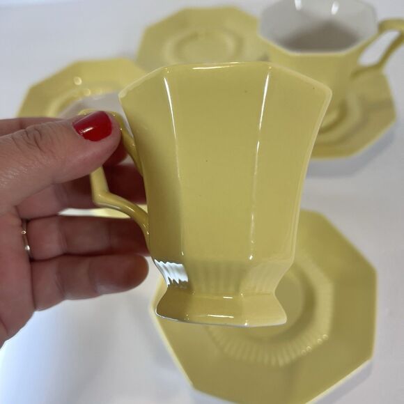 70's Daffodil Yellow (7) Pcs. Independence‎ Interpace Ironstone Japan MCM - Picture 10 of 12